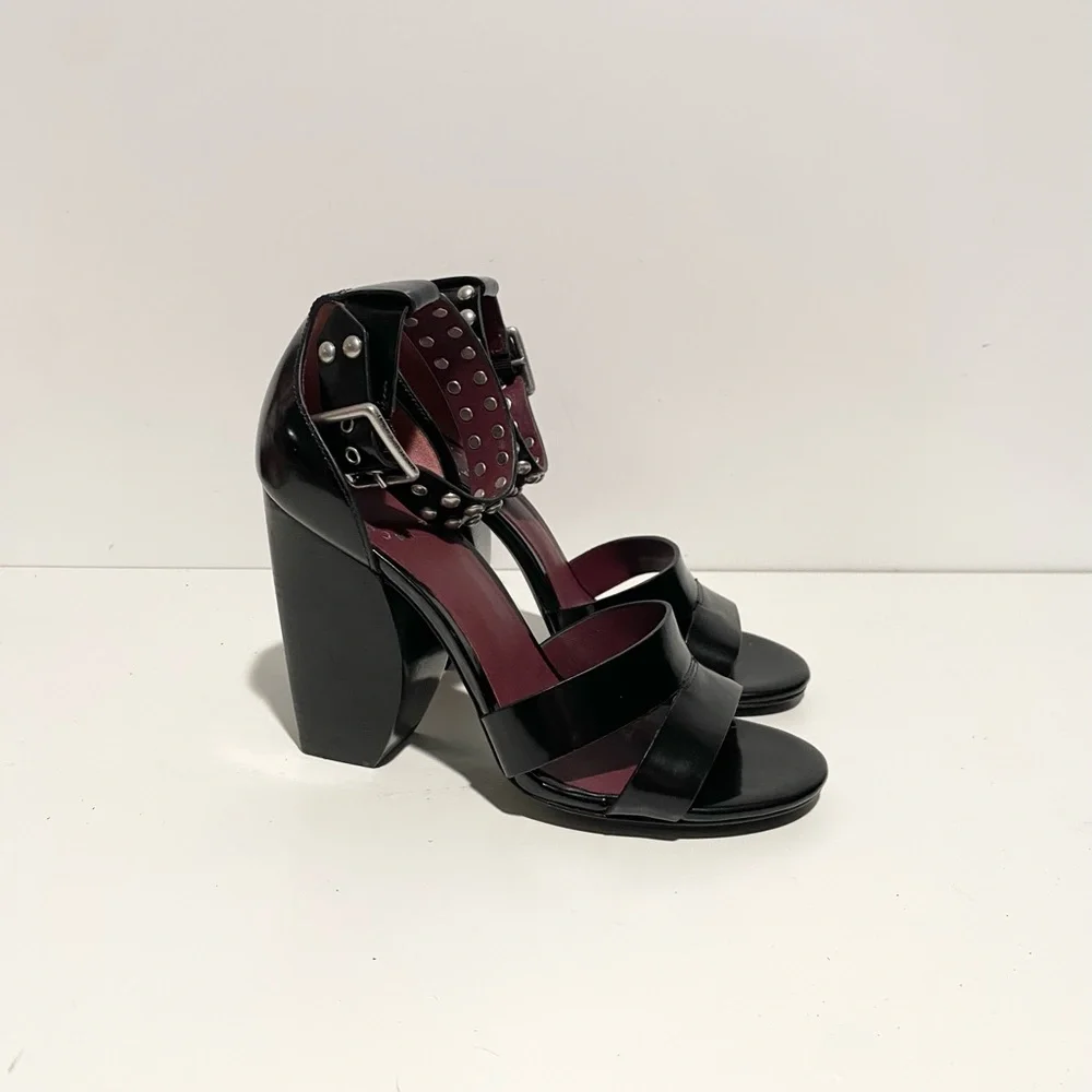 Marc Jacobs Jamie‎ Stud Strap Half Moon Sandal Hight Heel Shoes 36